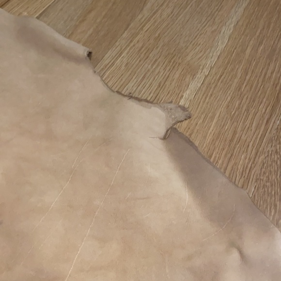 Cowhide Leather Suede Hide Scrap Natural Undyed w/ Branding Brand Crafting Craft - Picture 8 of 12